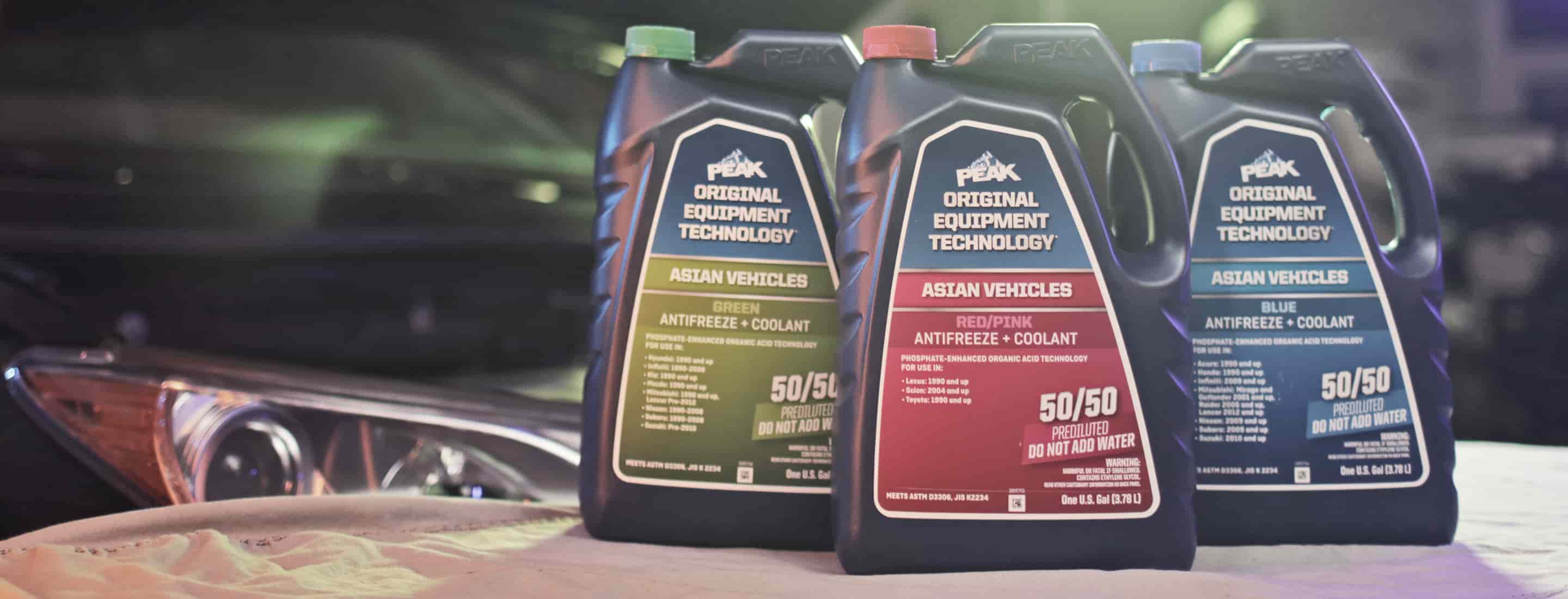 asian vehicle antifreeze and coolant 50/50 or concentrate PEAK