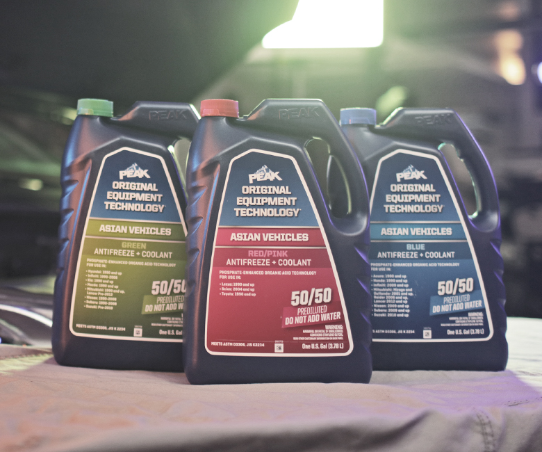 asian vehicle antifreeze and coolant 50/50 or concentrate PEAK